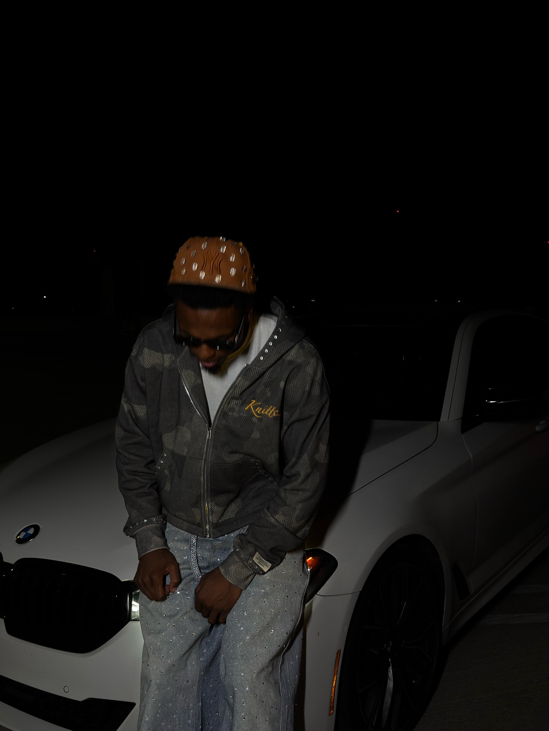 Knitted Heavyweight Camo Zip Hoodie