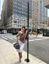 Knitted “Camo Muse” Long Sleeve Tee