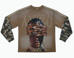 Knitted “Camo Muse” Long Sleeve Tee