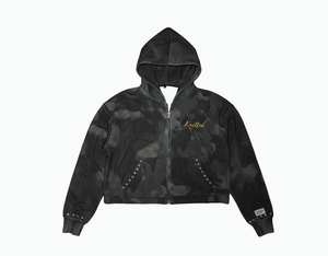 Knitted Heavyweight Camo Zip Hoodie